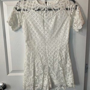 Love, Fire White Lace Short Jumpsuit